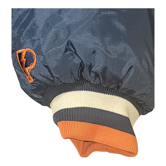 Vintage Chicago Bears Puffer Jacket Game Day Mens Size XXL Navy/Orange Full Zip - Picture 5 of 12